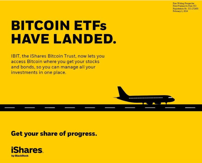 BlackRock ס לעצטע iShares Bitcoin ETF אַדווערטייזמאַנט. מקור: Bitcoin ETF Adverts Archive