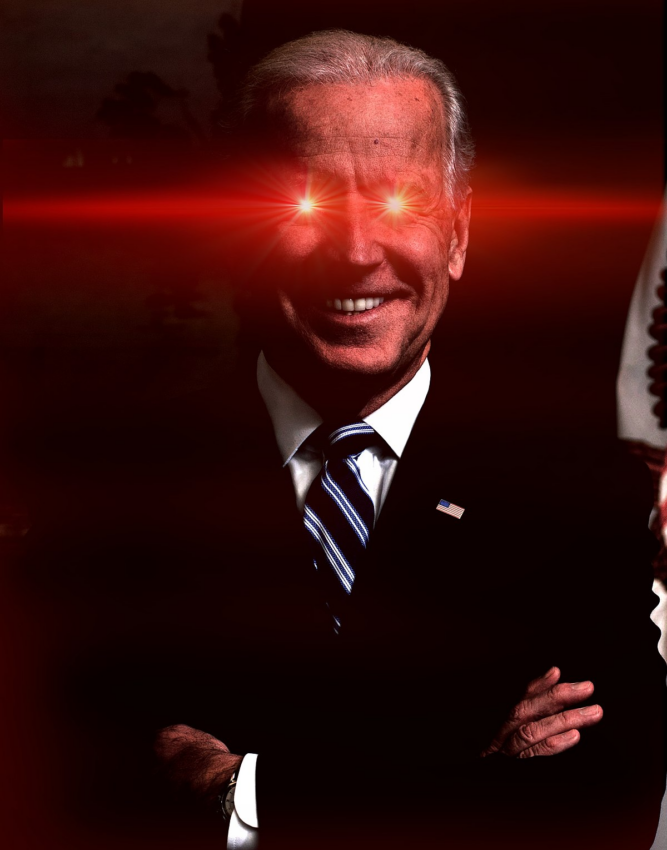 Joe Biden mit Laser Augen