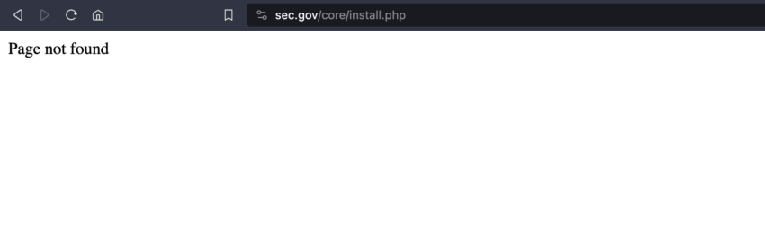 Screenshot von der offiziellen SEC-Website