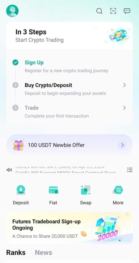 CoinEx buy page worldcoin 