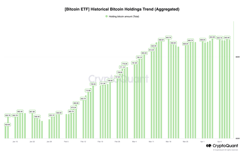 Histórico de participações do ETF Bitcoin
