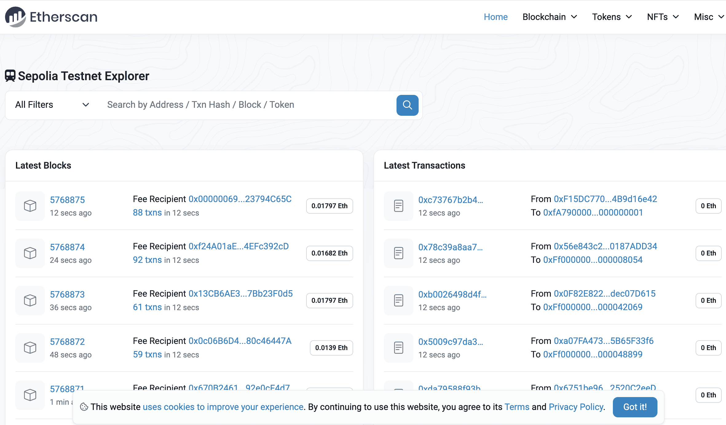 Sepoia faucet tracking like Rinkeby faucet
