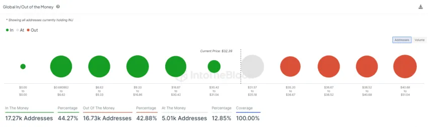 INJ Average Price Cost. Source: IntoTheBlock