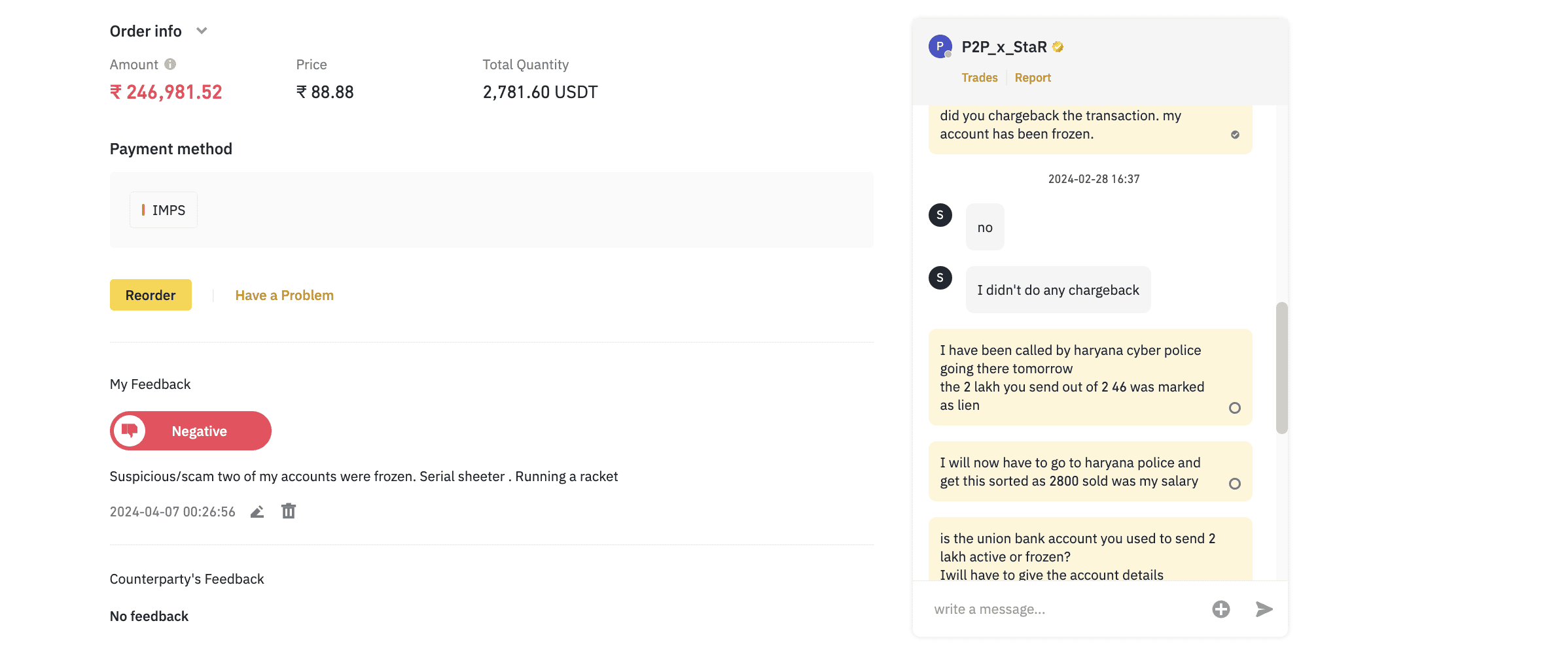 Binance P2P scams and following up with the buyer