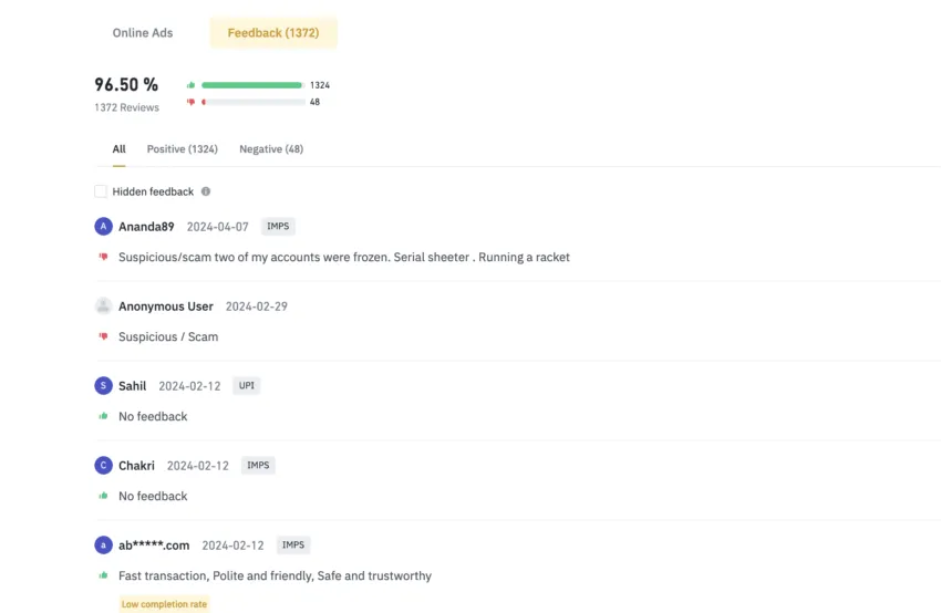 Binance P2P scams and Feedback concerns