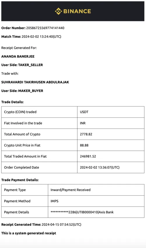 Binance providing official documents to assist