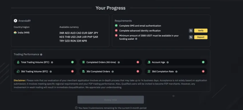 How to become a Binance P2P merchant?