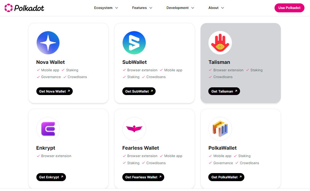 polkadot wallet step 1