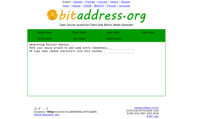 bitaddress bitcoin paper wallet