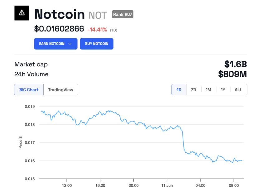 Notcoin (NOT) Price Performance