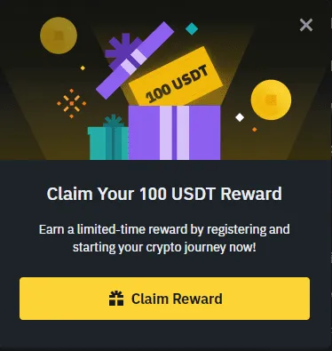 binance 100$ sign-up bonus