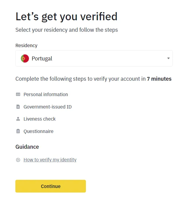 binance kyc verification