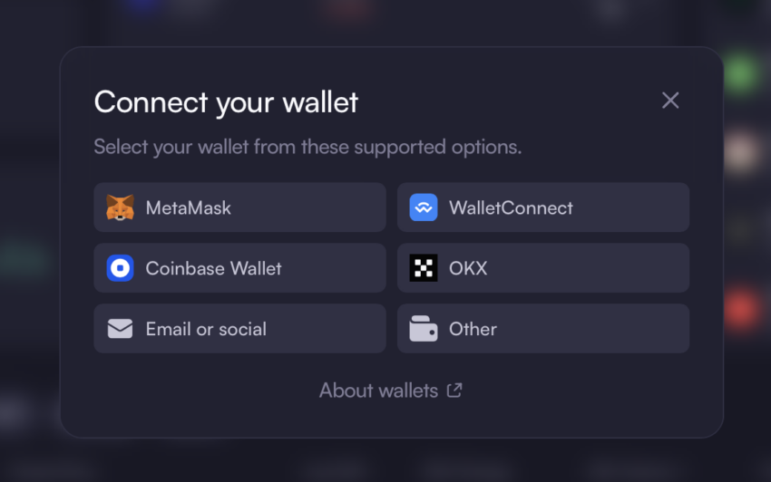 connecting a wallet to dydx