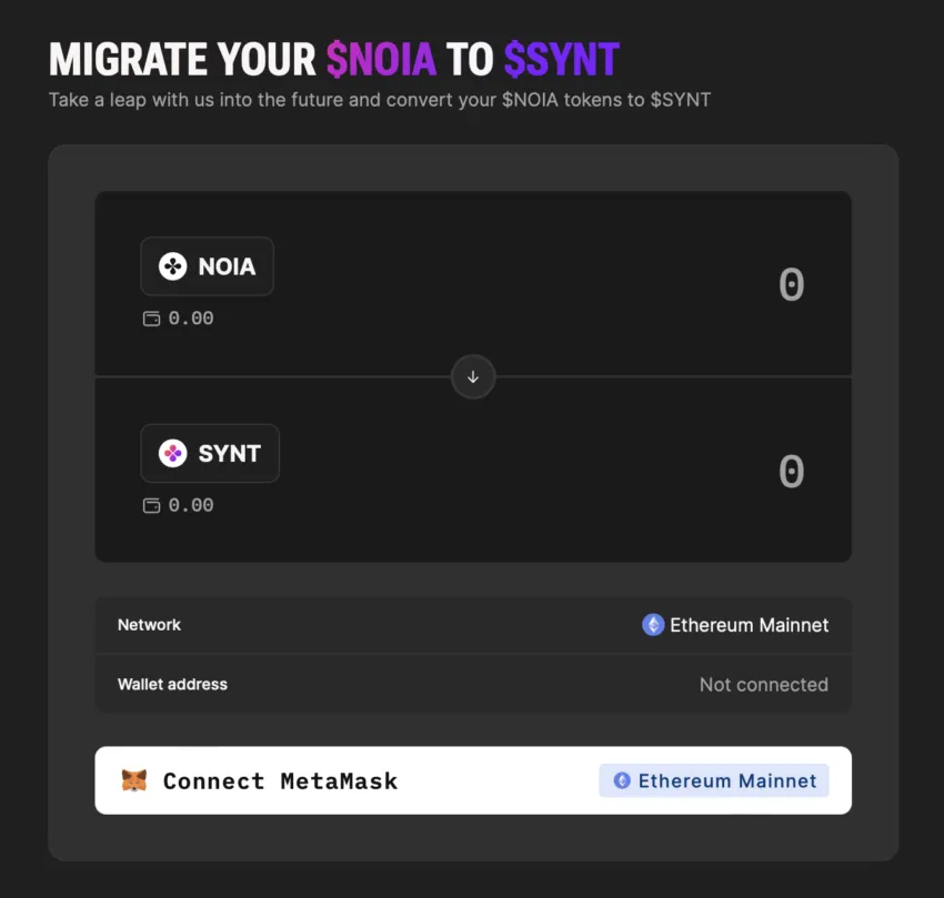 Token Migration Interface