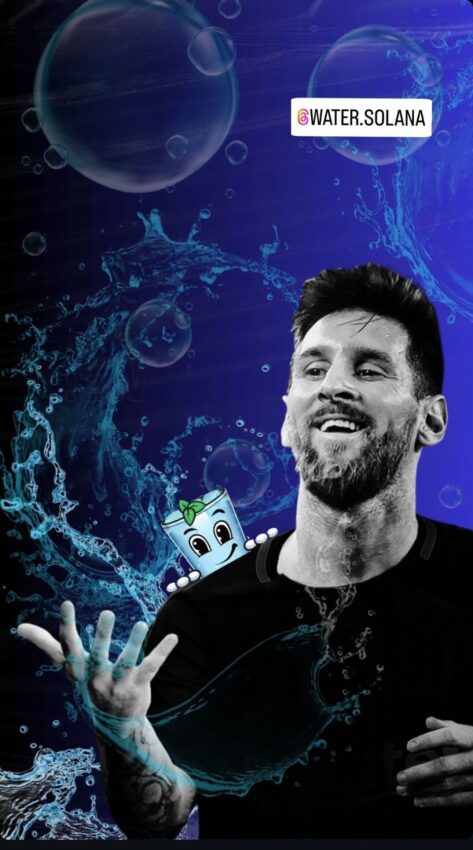 Lionel Messi promuove la moneta meme sull'acqua