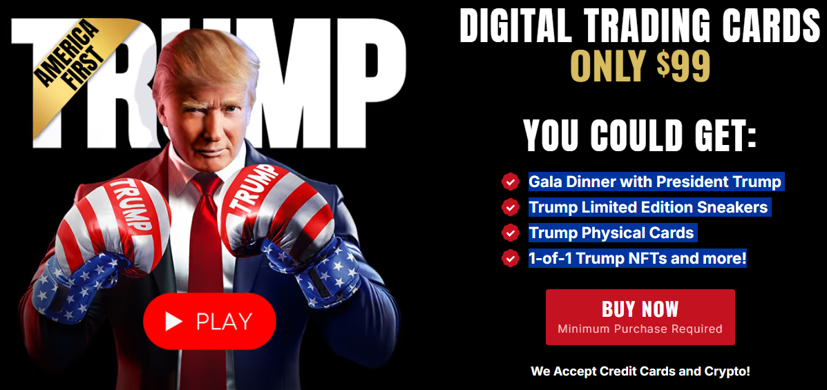 New Digital Trading Cards- America First, Source: Collecttrumpcards.com