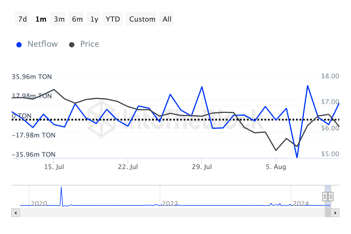 ton large holders' netflow