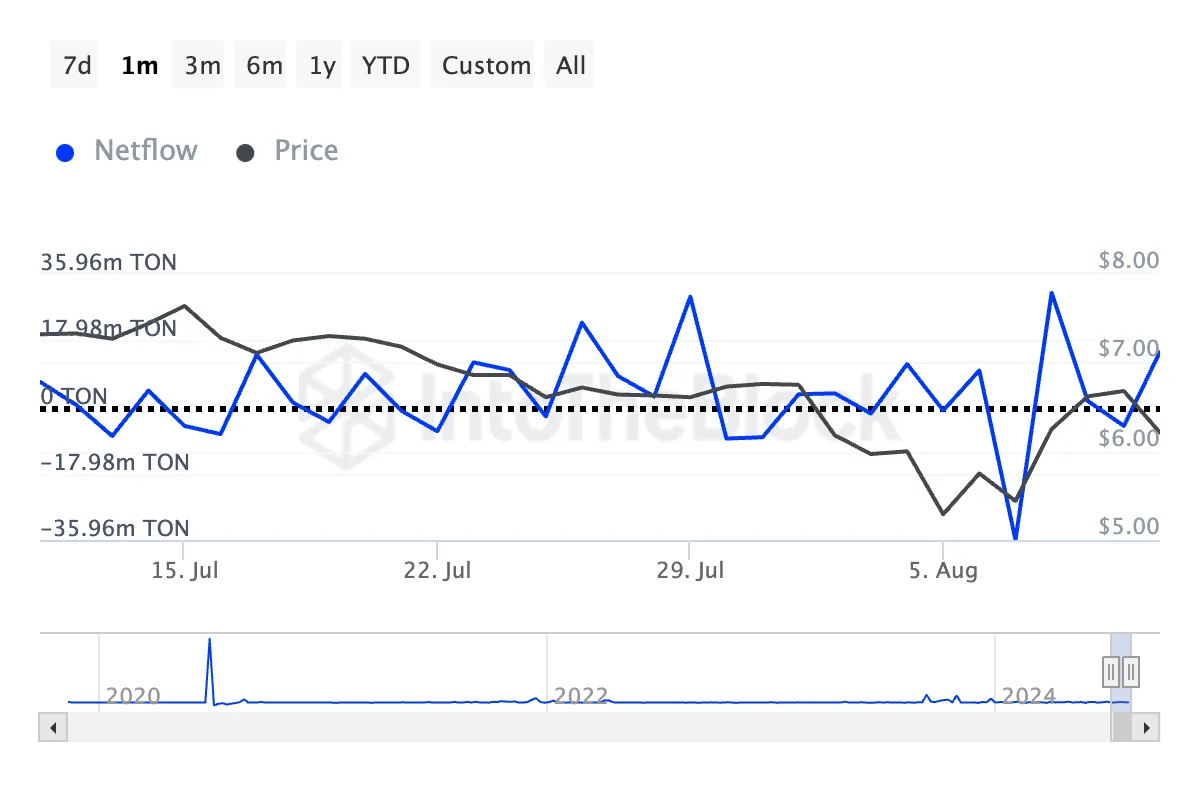 ton large holders' netflow