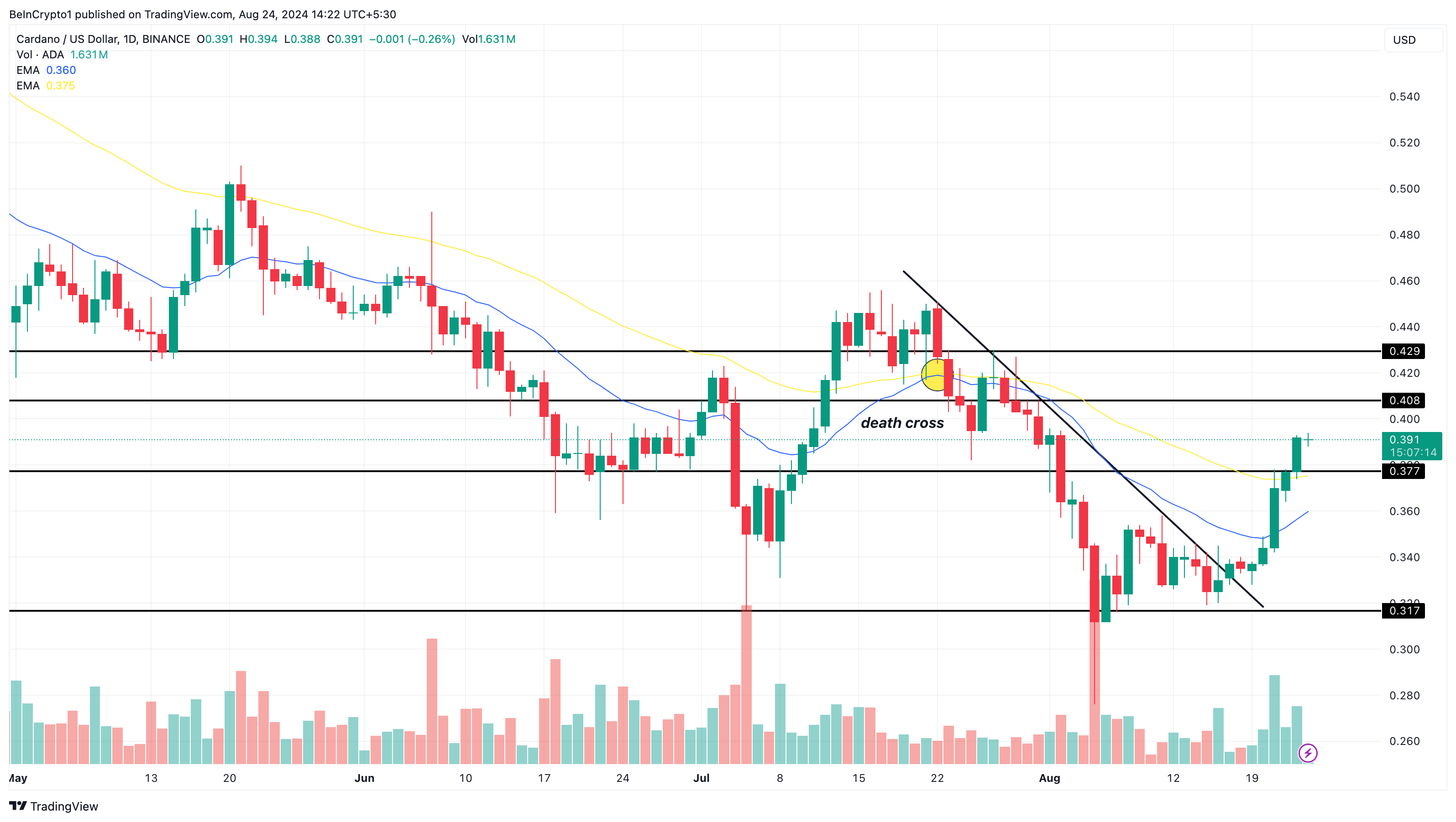 Cardano daily analysis. 