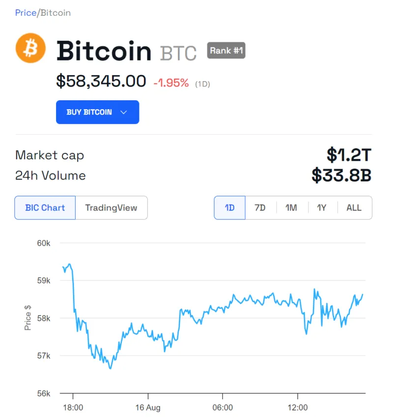 Bitcoin Price Performance.