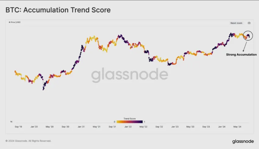 Bitcoin Accumulation Trend Score.