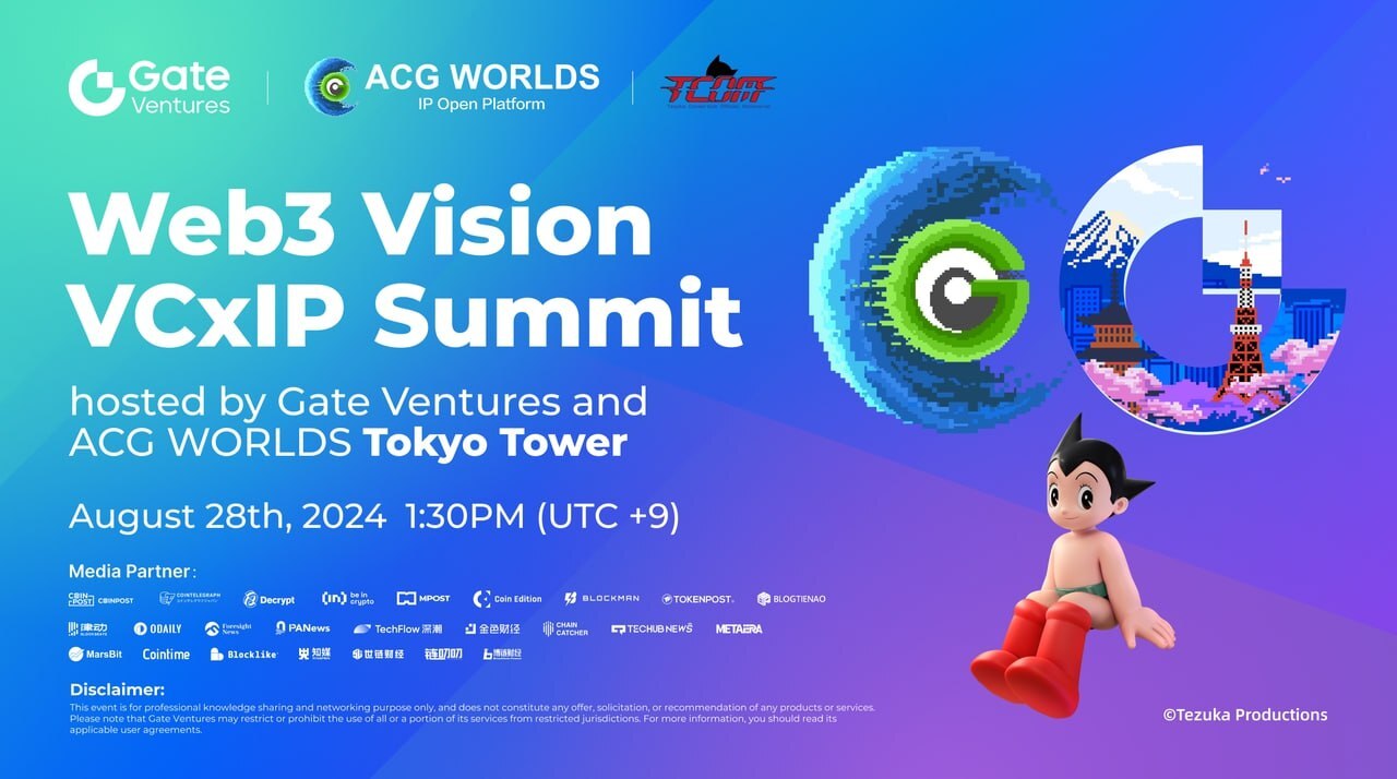 Gate Ventures e ACG WORLDS presentano il vertice VCxIP Web3 Vision alla Tokyo Tower