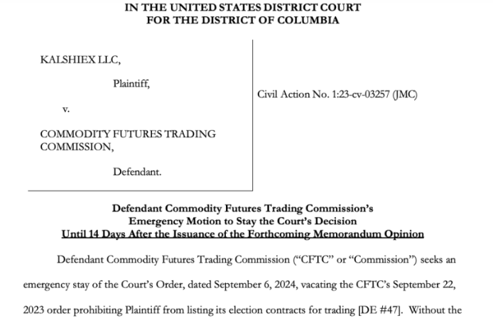 La CFTC resta in movimento contro Kalshi.