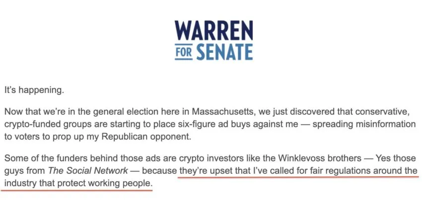 Senator Elizabeth Warren Email,