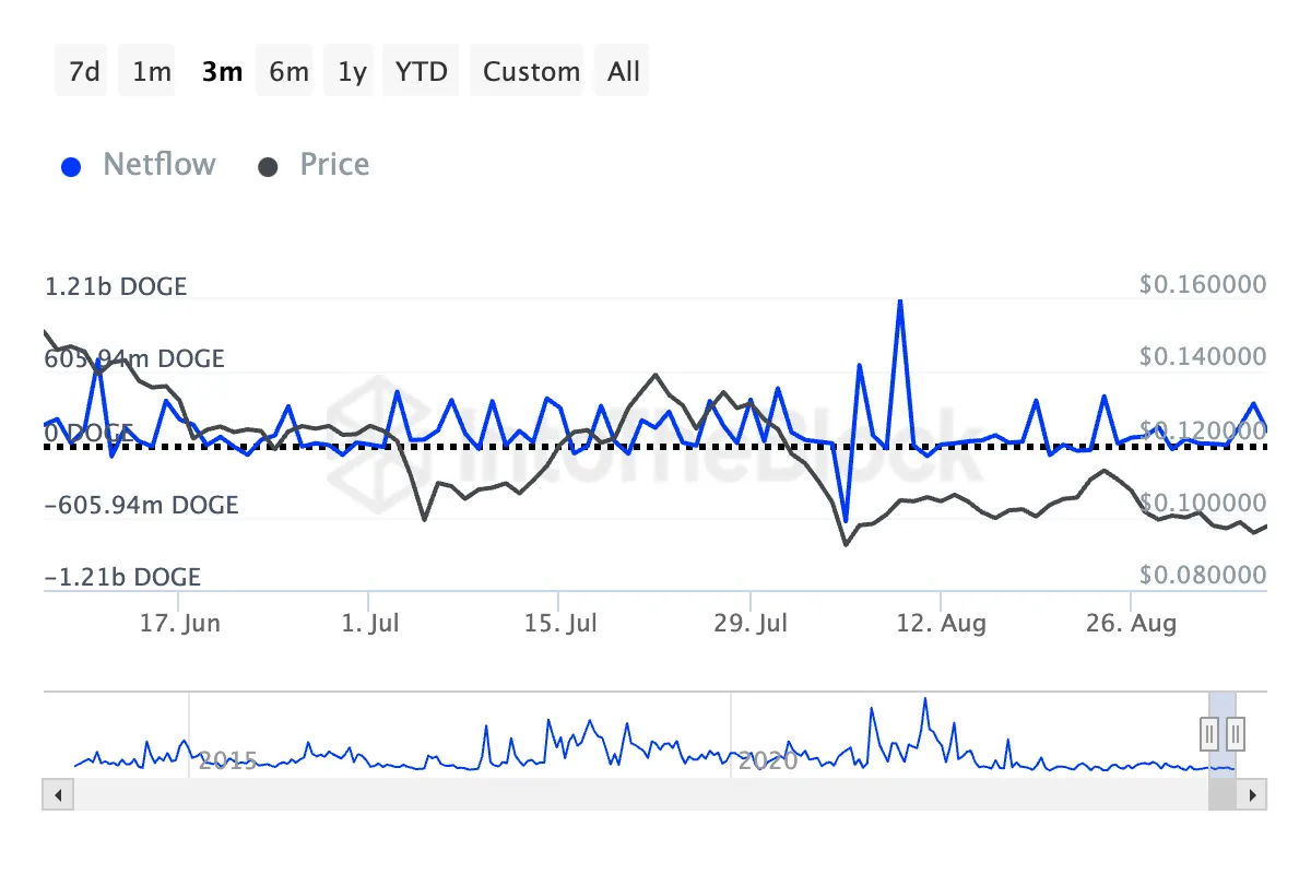 doge large holders' netflow