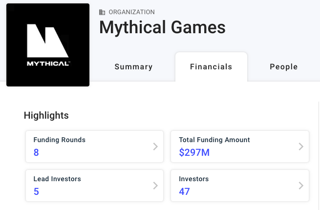 Mythical Games Financials