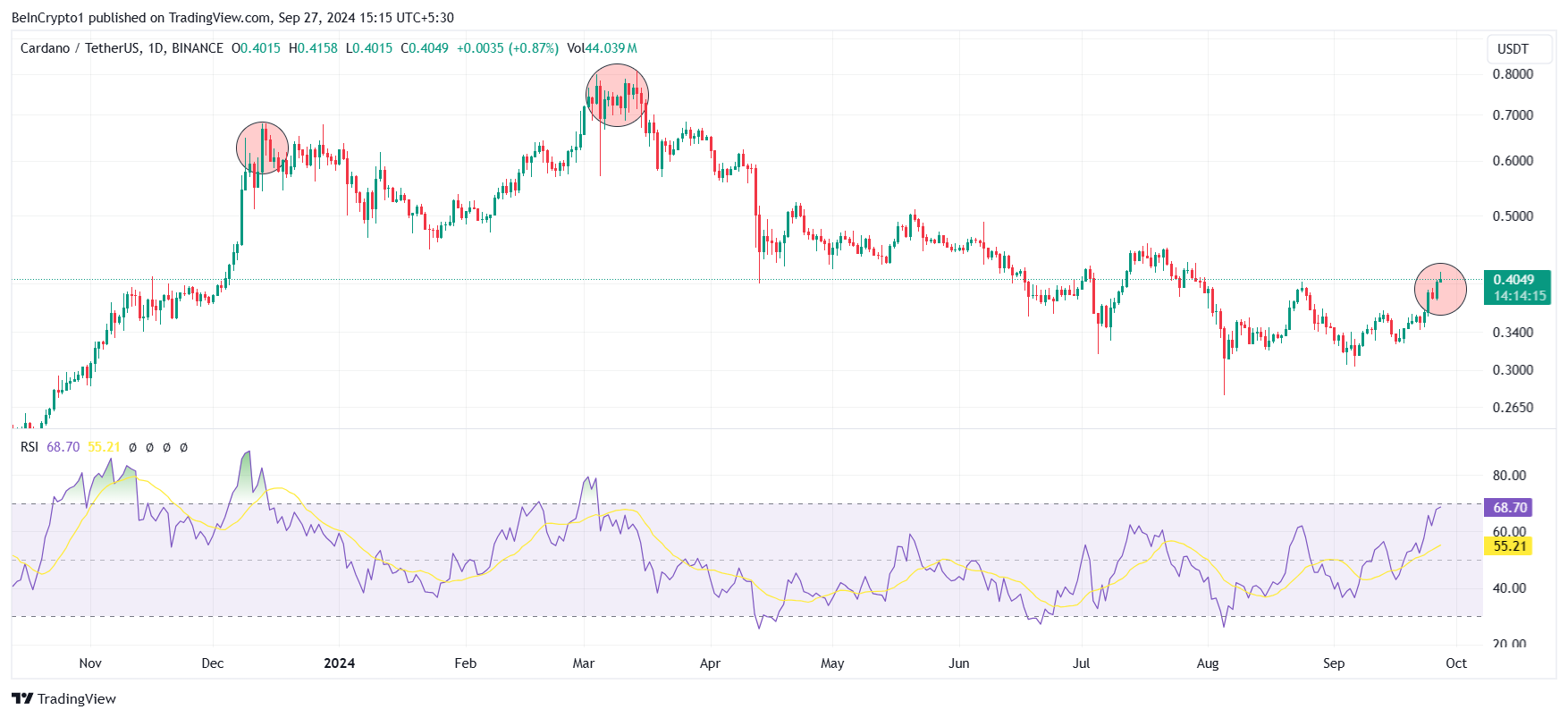 Cardano RSI. 