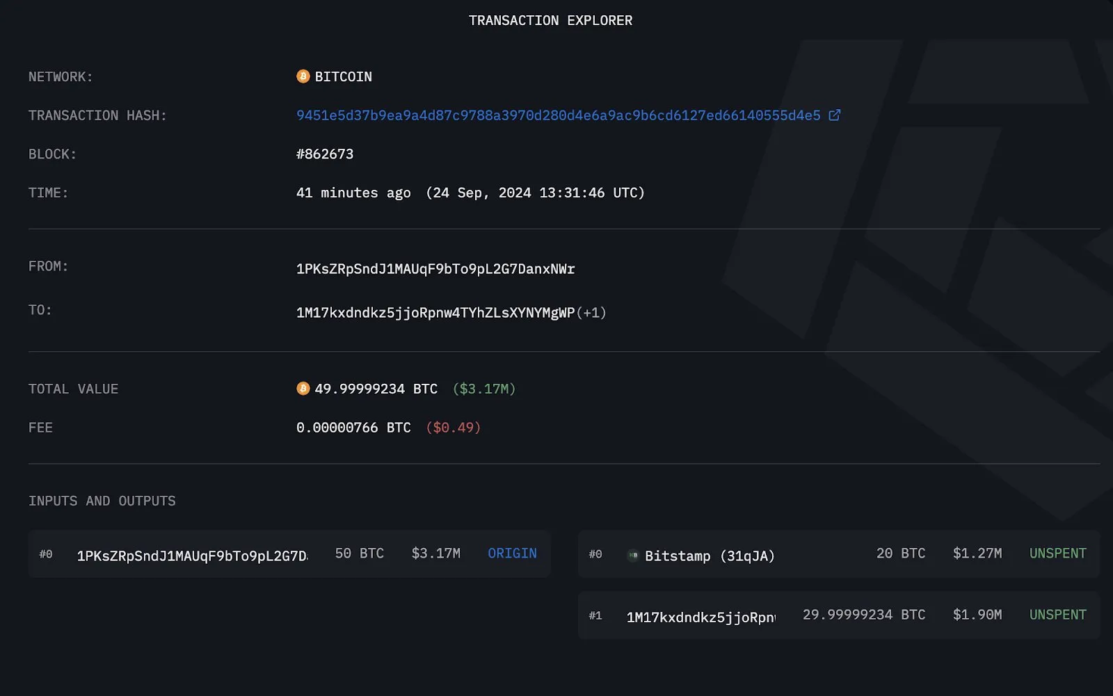 Dormant Bitcoin Whale Movement