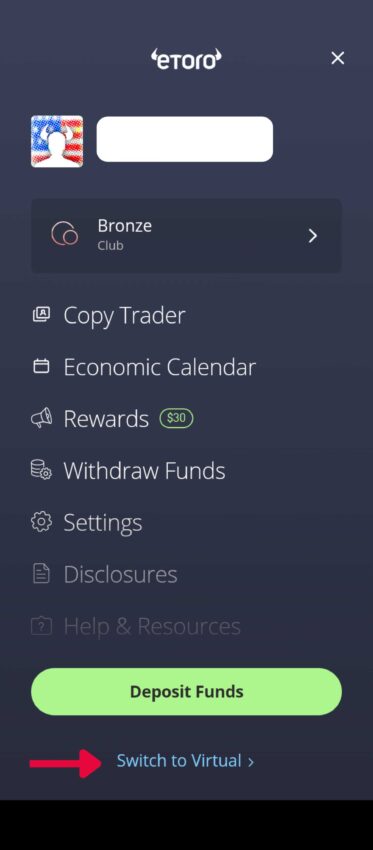 etoro virtual account