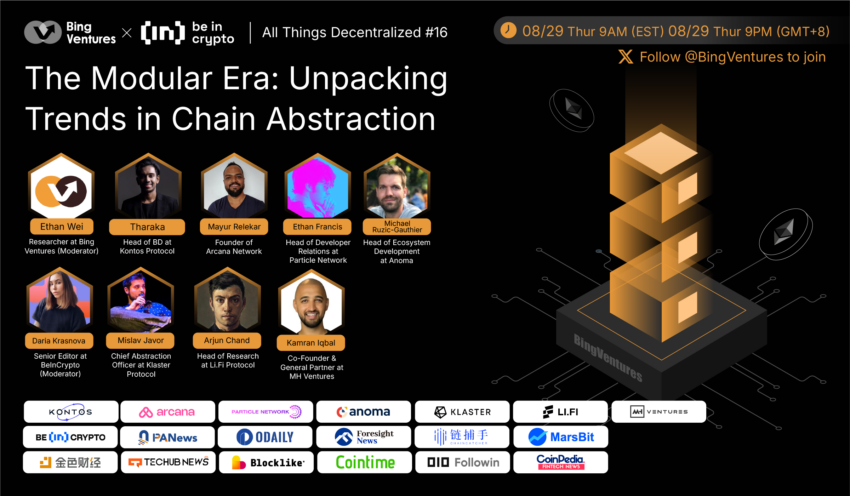 The Modular Era: Unpacking Trends in Chain Abstraction –  Expert Takeaways from Bing Ventures X Space