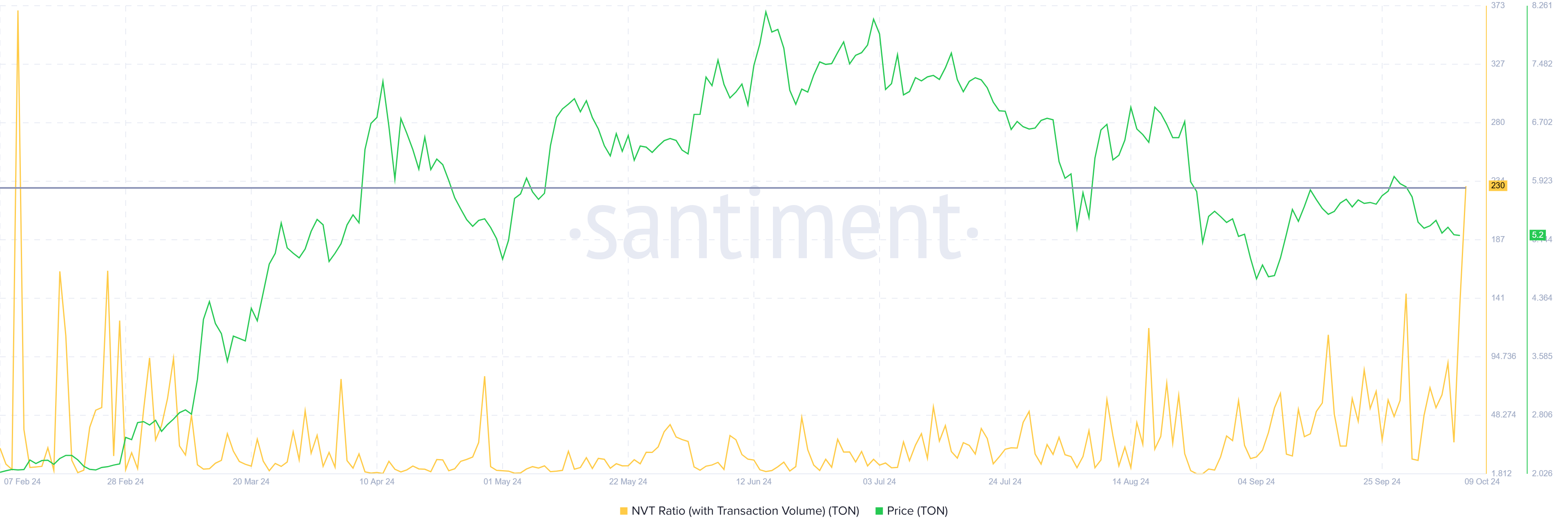 Toncoin NVT Ratio. 