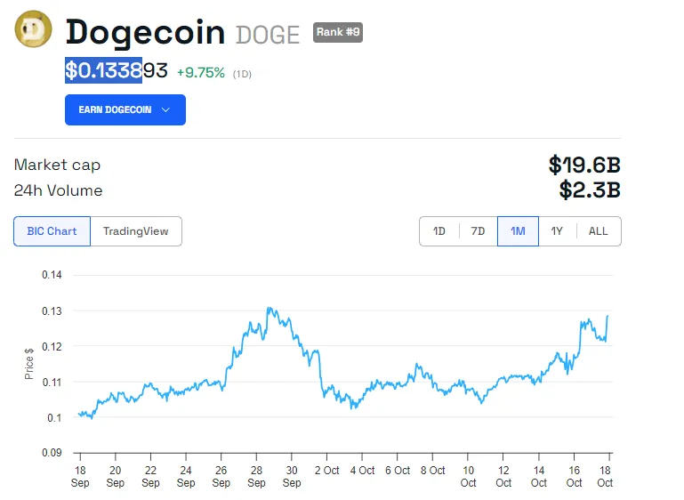 DOGE Price Performance