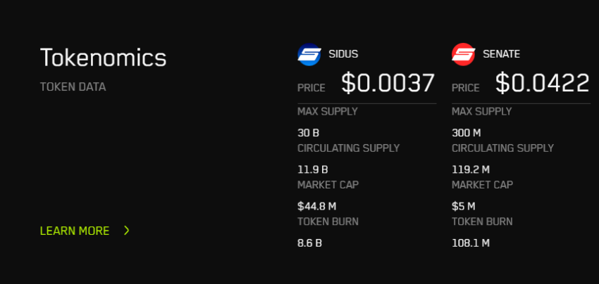 sidus heroes tokenomics