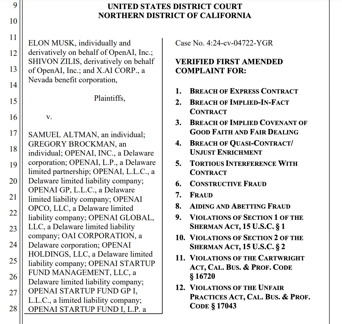 Musk OpenAi lawsuit