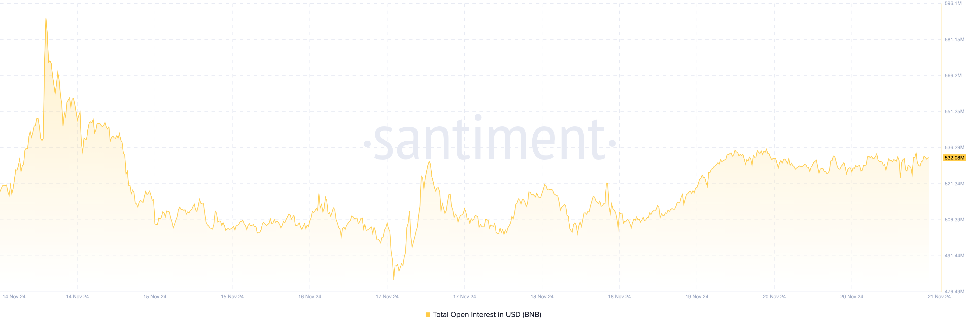 BNB open interest drops