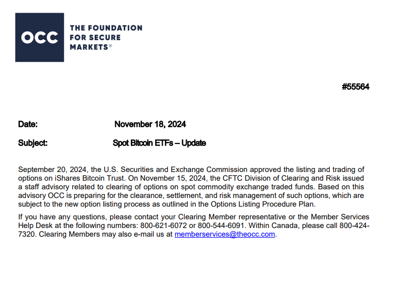 OCC Bitcoin ETF Options Approval