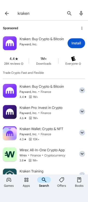 buy kraken step 1