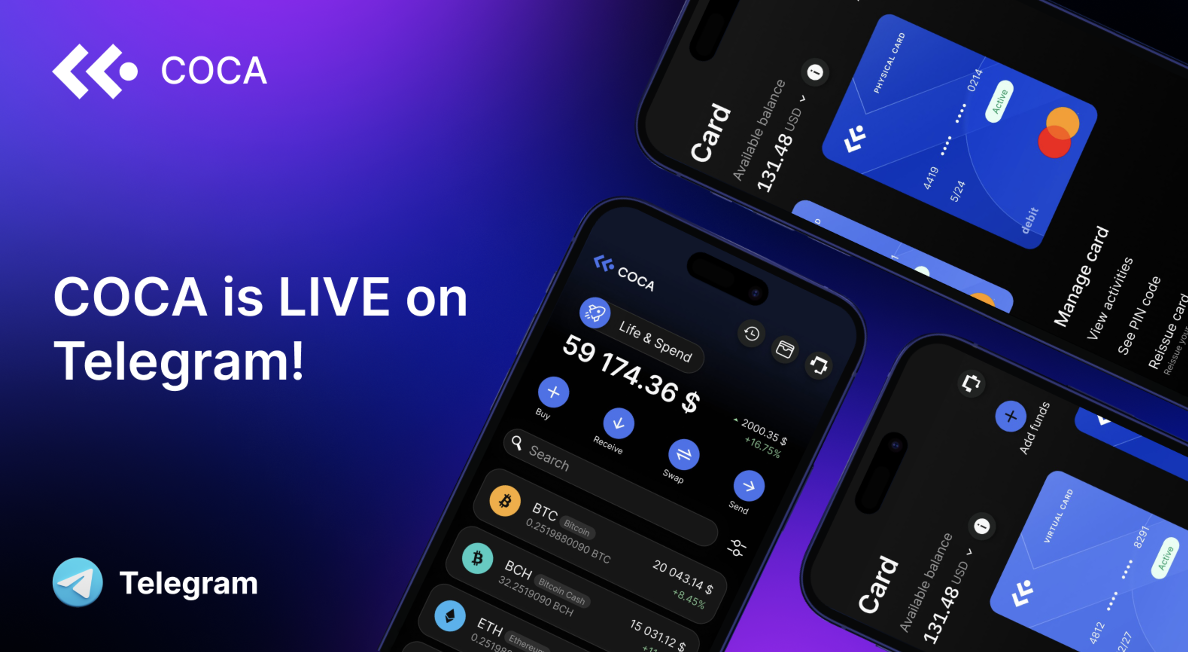 Coca Wallet è ora su Telegram con la sua campagna a commissioni zero in corso