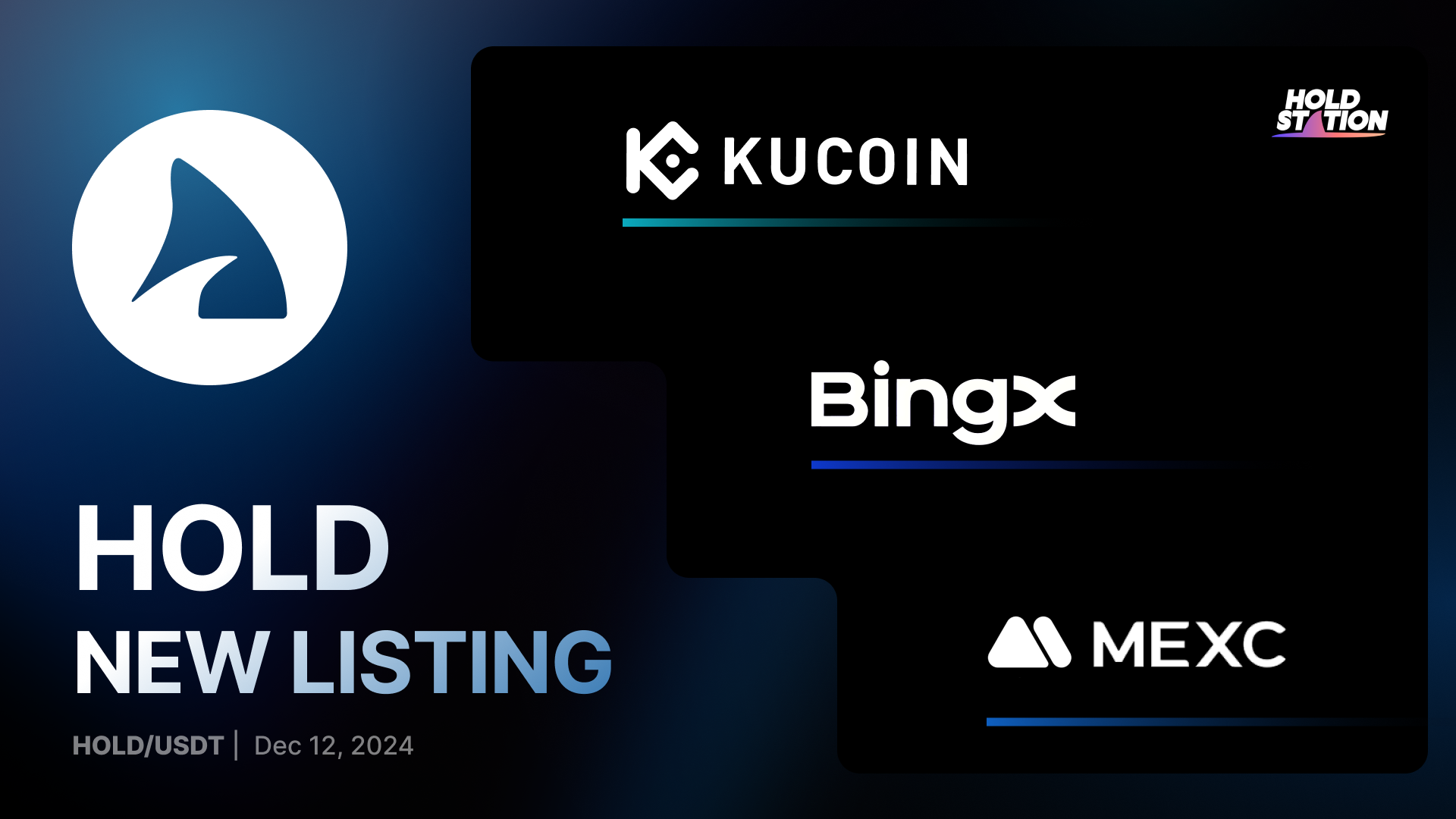 Holdstation annuncia la quotazione di HOLD su KuCoin, BingX e MEXC