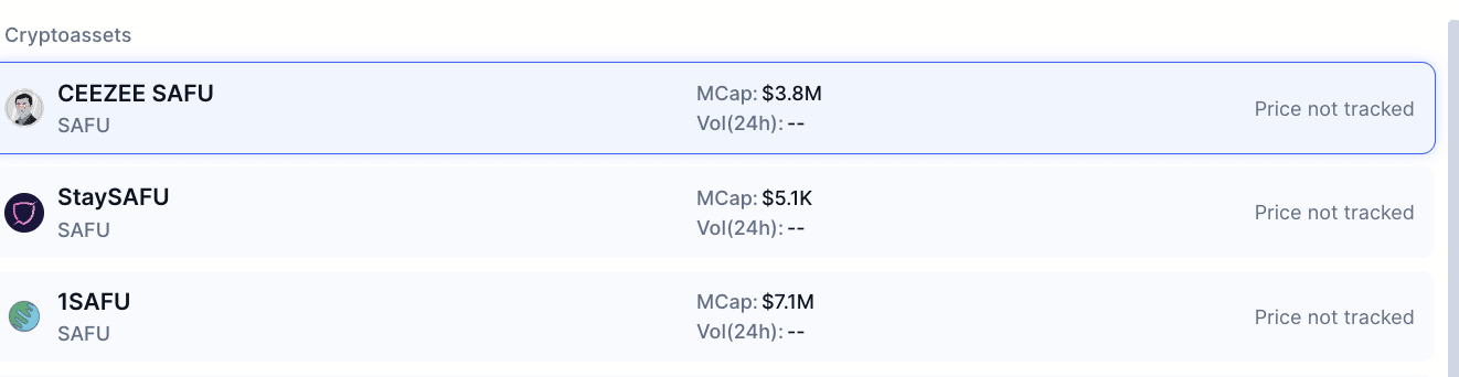 Emergence of SAFU-inspired tokens: CoinMarketCap