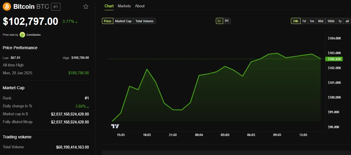 BTC Price Performance