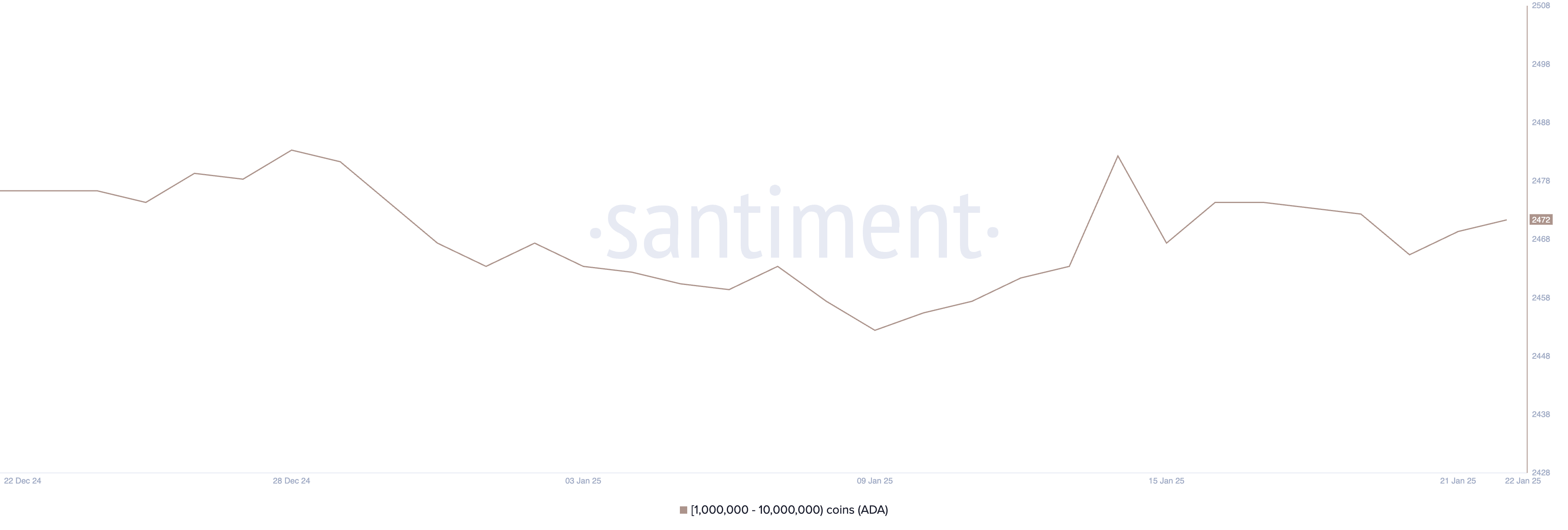 Addresses Holding Between 1 Million and 10 Million ADA.