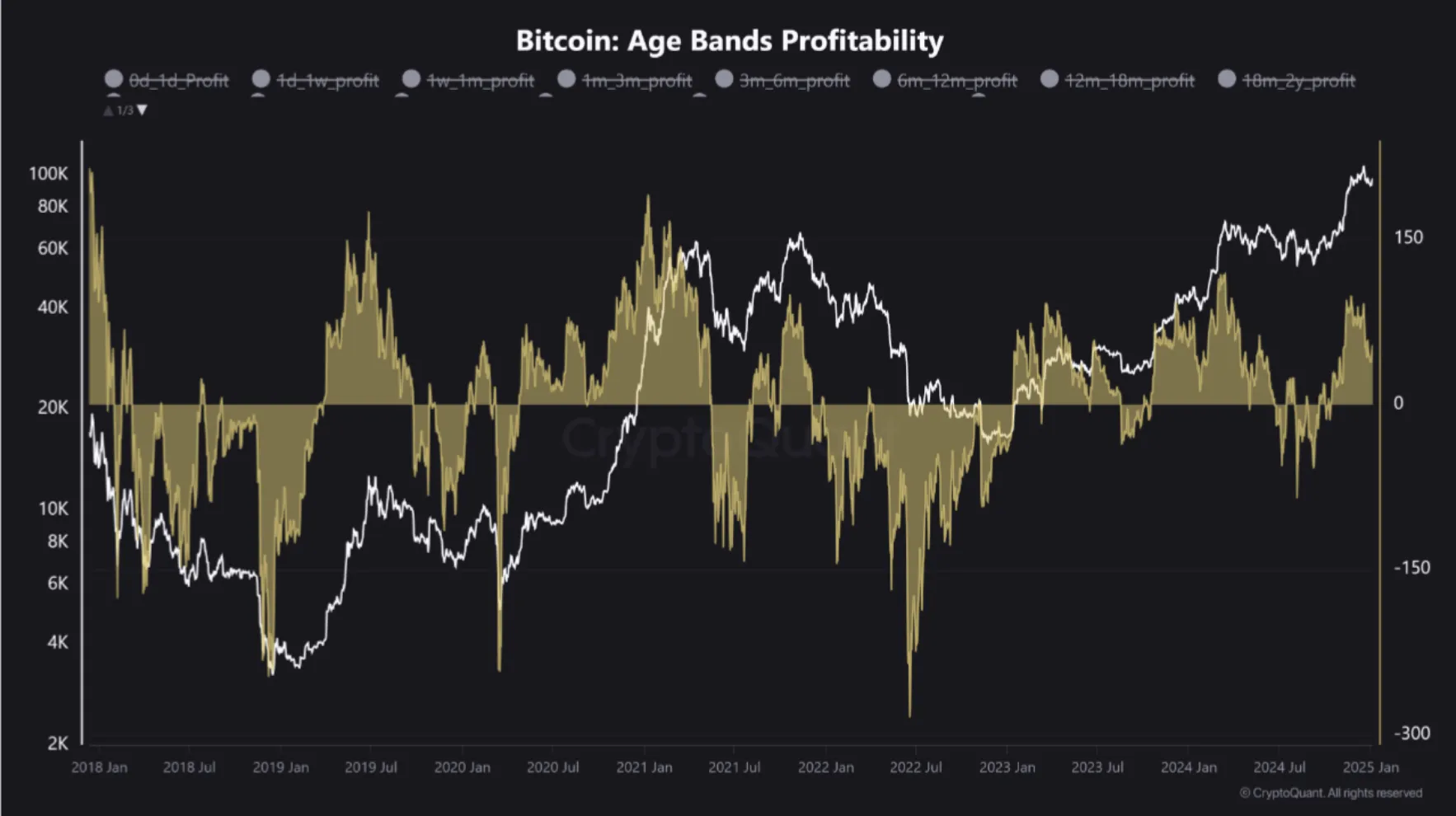 BTC Age Bands Profitability. 