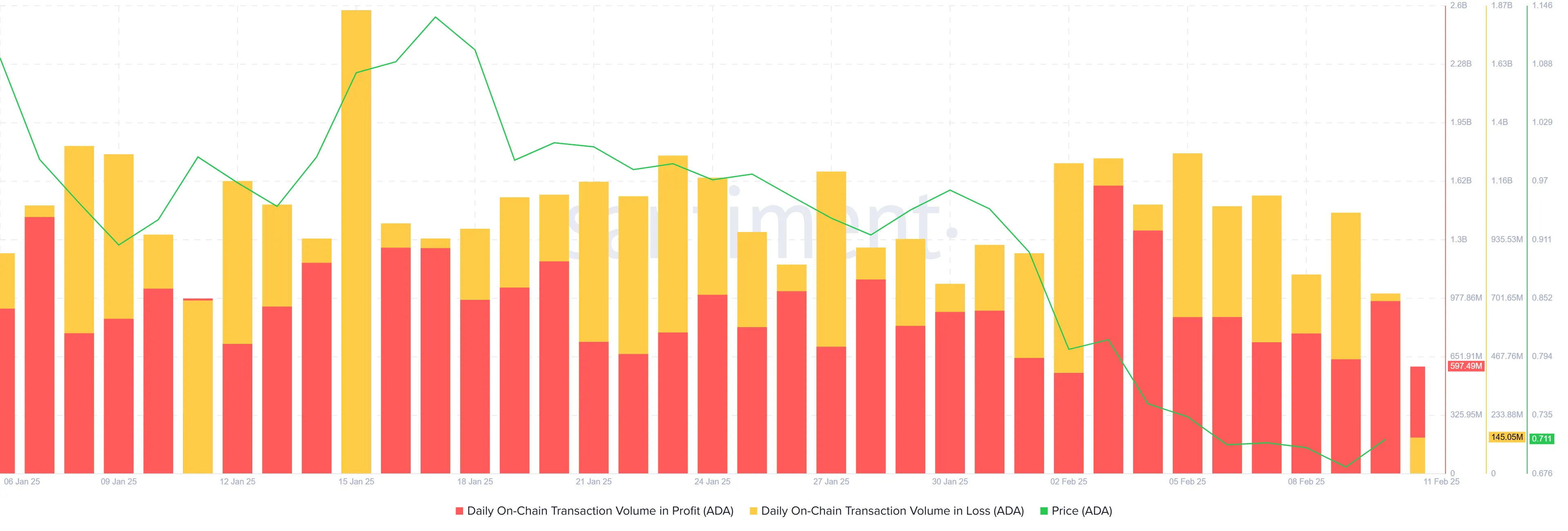 Cardano Transaction Volume In Losses