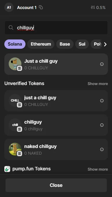 how to buy + chill guy + crypto step 3