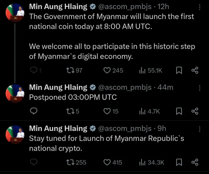 Myanmar Chief’s X Account Probably Hacked to Promote Pretend Crypto